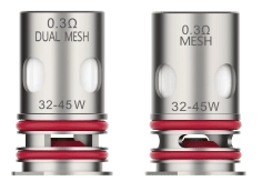 La opción de vapeo con resistencia de malla doble GTX de 0,3 Ω, junto con la resistencia de malla de 0,4 Ω, proporciona un excelente sabor para una calada DTL restringida.